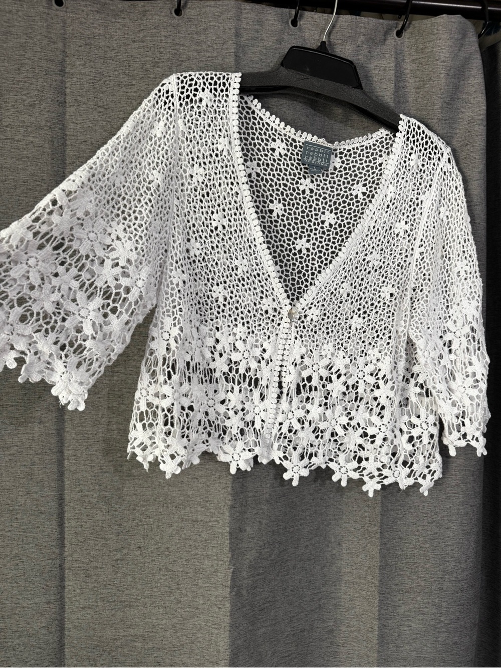 Rabbit Rabbit Rabbit White Crochet Lace Top - Picture 4 of 4